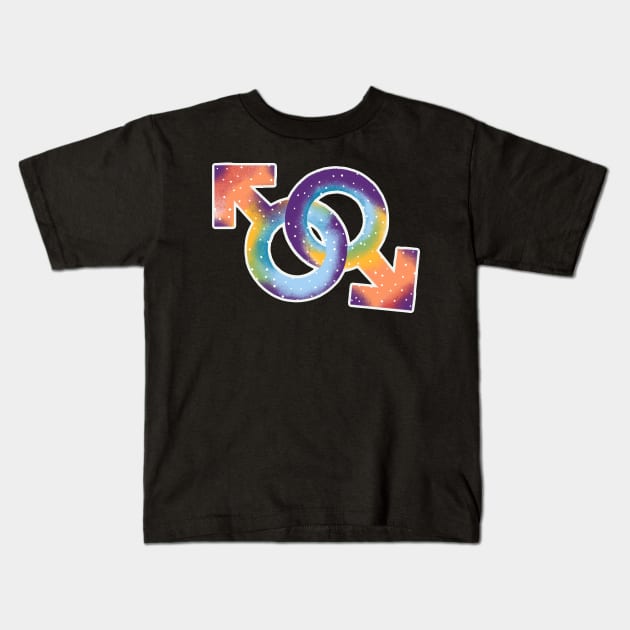 Symbols or signs that refer to men, rainbow and dots, support homosexuality Kids T-Shirt by TamxngTa